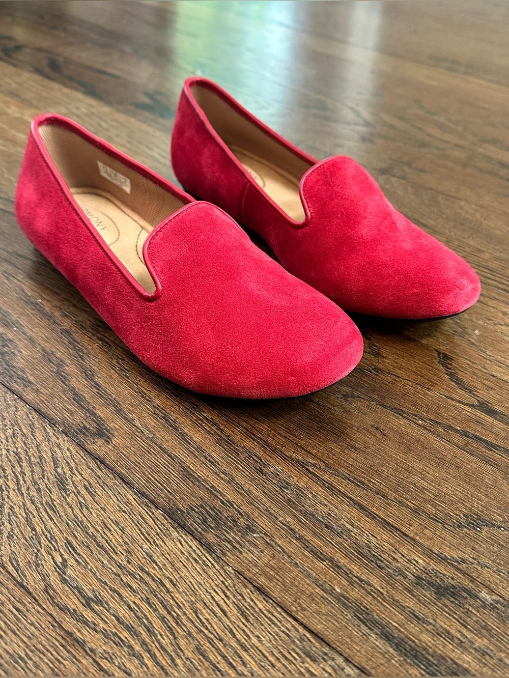 Harmony 783 Women's Red Suede Print Grounding Loafers